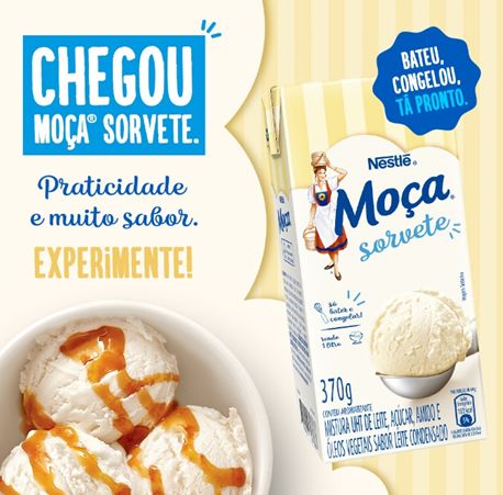 MOÇA® lança primeira mistura para o preparo de sorvete pronta para bater e congelar