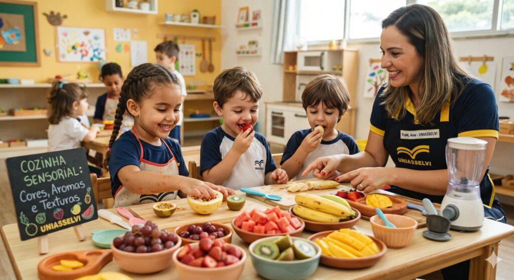 Cozinha sensorial para crianças: frutas despertam curiosidade, mas aceitação leva tempo
